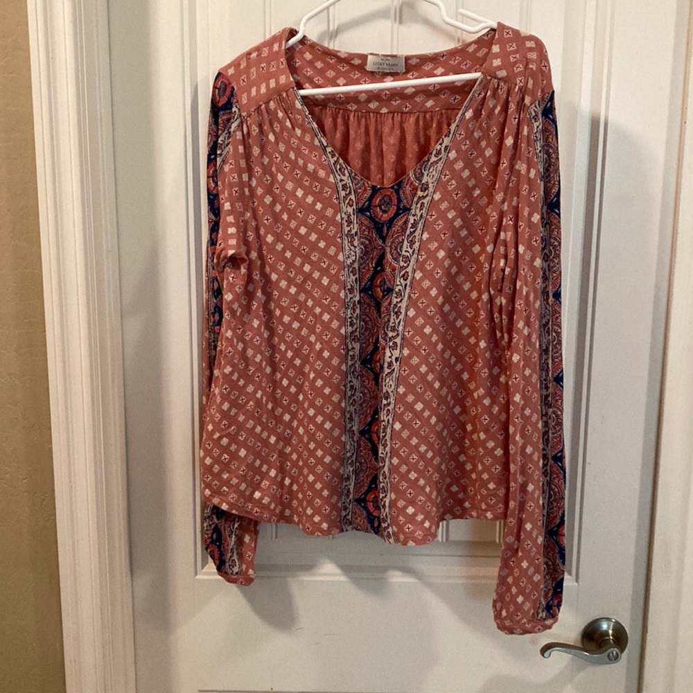 lucky Brand size large blouse boho style